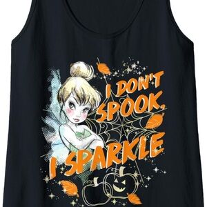 Black Halloween Tank Top with Tinkerbell Design